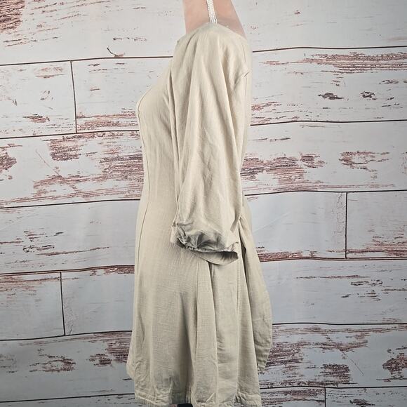 White Closet Elements Cotton Linen Blend Dress Beige Size 10 AUS (8 US) - Picture 2 of 8